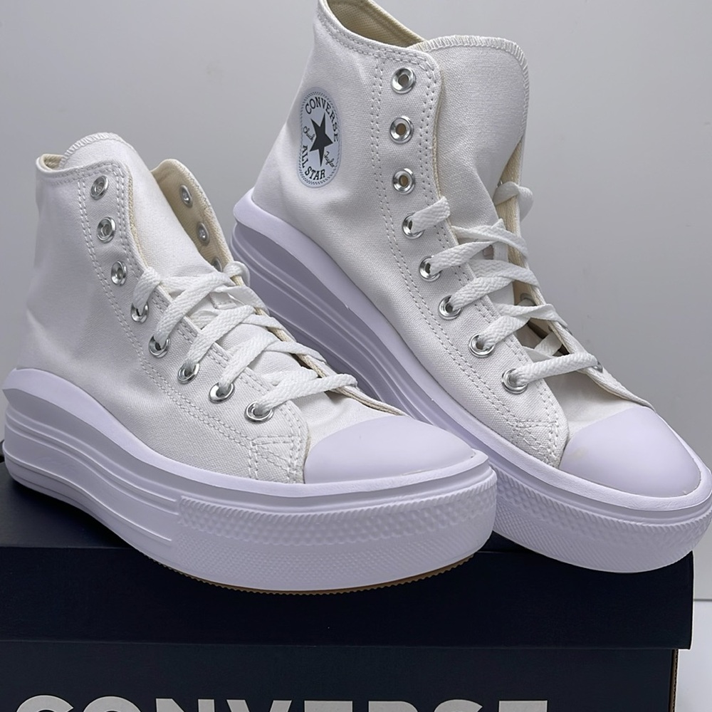 Converse WMNS CTAS MOVE HI
WHITE/NATURAL IVORY/BLACK 568498C Platforms Sneakers - Picture 4 of 16